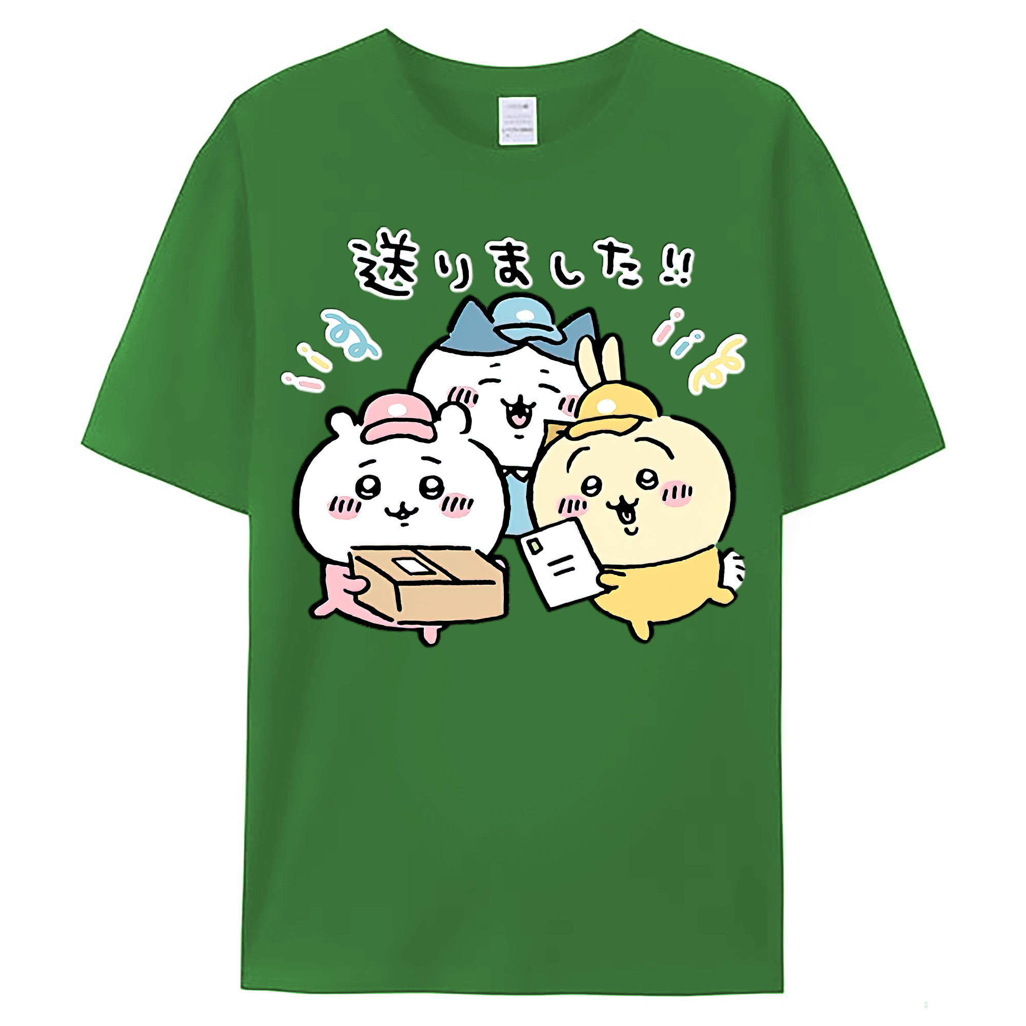 （画像用） ちいかわ ハチワレ Chii-kawa hachiware レディースカジュアルプリントTシャツ（綿100％）